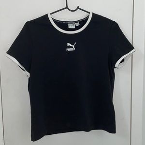 Black Puma Ringer Tee